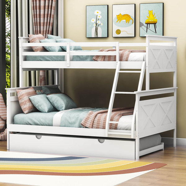 Harriet Bee Drako Twin Over Full Standard Bunk Bed with Trundle by